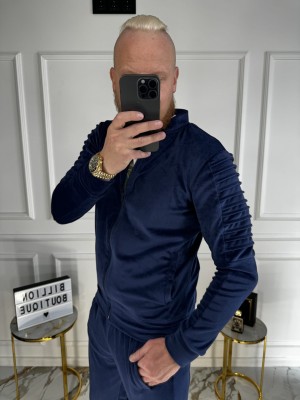 LIETUVIŠKI VELIŪRINIAI MĖLYNI SPORTINIAI KOSTIUMAI