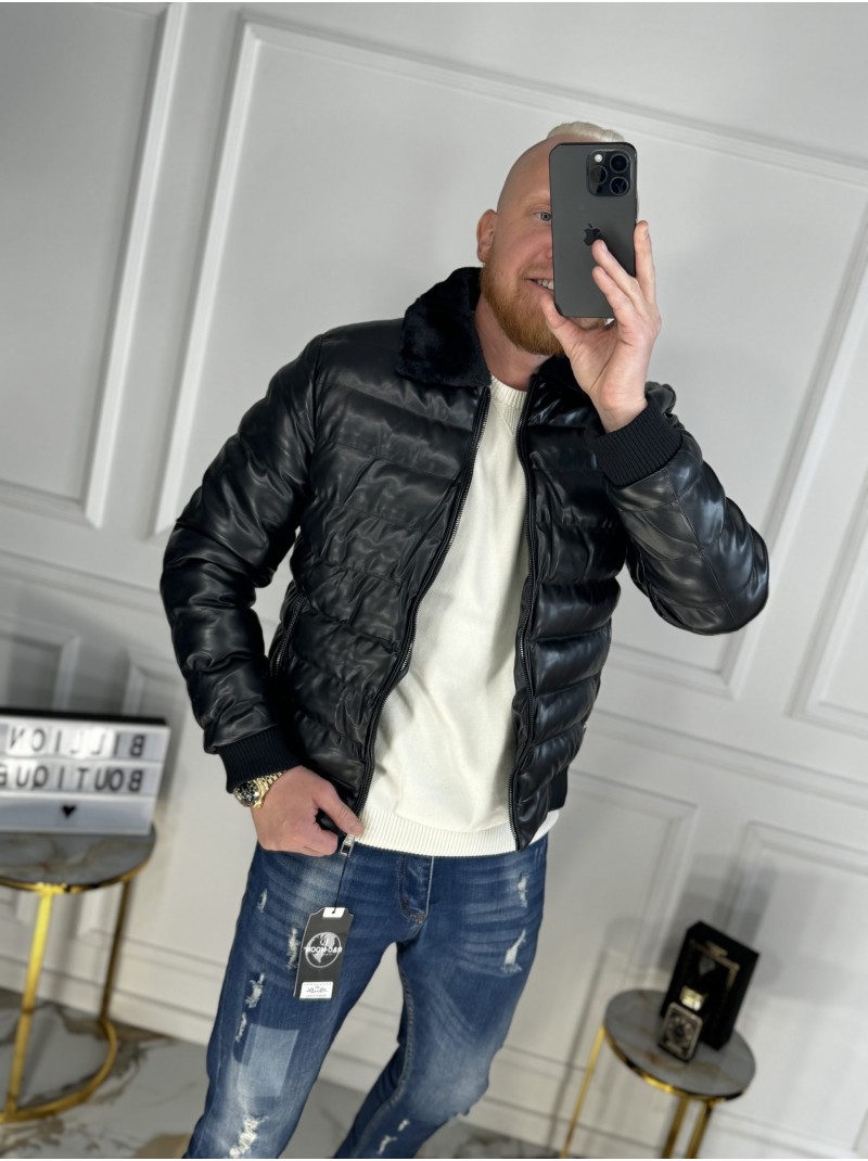 TRUMPA JUODA STRIUKĖ SU KAILIUKU