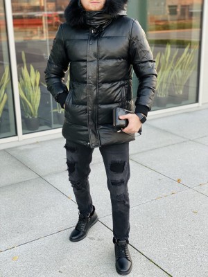 ILGA STRIUKĖ ODOS TIPO SU KAILIU