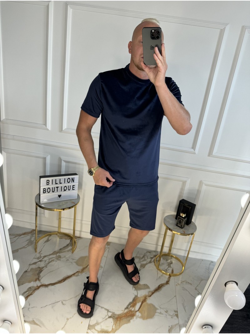 MĖLYNAS LIETUVIŠKAS VELIŪRINIS VASARINIS KOMPLEKTAS