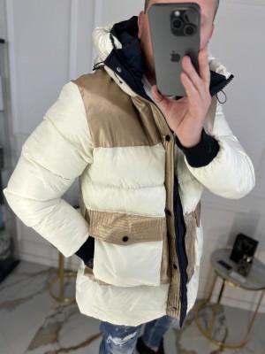 PUSILGĖ BALTA SU KREMINE STRIUKĖ