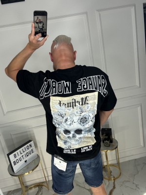 SKULL JUODI MARŠKINĖLIAI