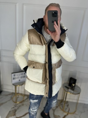 PUSILGĖ BALTA SU KREMINE STRIUKĖ