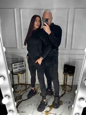 LIETUVIŠKI VELIŪRINIAI POROMS JUODI SPORTINIAI KOSTIUMAI