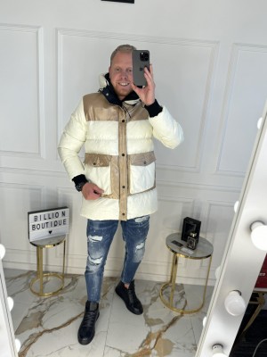 PUSILGĖ BALTA SU KREMINE STRIUKĖ